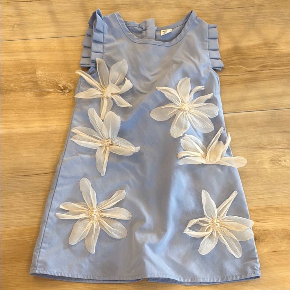 SHEIN Blue Asymmetrical Ruffled Sheath Dress
